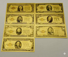 Us Gold Foil Banknotes Gold Certificate  1 2 5 10 20 50 100 Replica Bills