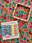 Vintage 70s Hi-jacs 7 Piece Drink Glass Sleeve Set Coasters Rainbow W  Packaging