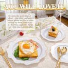 New 200pcs White Gold Plastic Plates 100 Dinner 100 Dessert Disposable Party