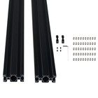 2x 2040 20x40 Black T-slot Aluminum Extrusion Profile Linear Rail Cnc 3d Printer