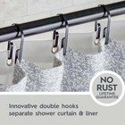 U-shape Rustproof Double Shower Hooks  Matte Black  Set Of 12