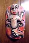 Vintage Hand Carved   Painted Guerrero Mexico Nahua Wood Folk Art Mask