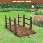5 Ft Wooden Garden Bridge Decorative Stained Finish Footbridge W safety Rails