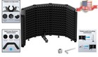 Professional 5-panel Foldable Mic Isolation Shield For Studio And Broadcasting
