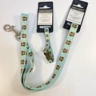 Zack Zoey Dog Leash   Collar Adjustable Owl Aruba Blue Brown 4ft Lead Xs
