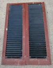 Vintage Brick Red Louvered Shutters Pair 16 3 4 x49 3 8   Paintable Solid Pine