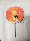 Authentic Japanese Vintage Paper Hand Fan Yamaga Lantern Ichiro Tsuruta Souvenir