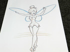 Tinkerbell Walt Disney Sketch Print Of Tinker Bell Peter Pan 1953 28  X 20 