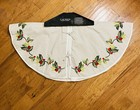 Ralph Lauren Tree Skirt Embroidered Khaki Red Green White Border Holly 48  Round