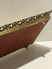 Vintage Dresser Top Vanity Mirror Perfume Tray Gold Filagree 9 5    X 14 5   
