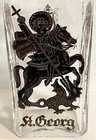 Vtg  German St  Georg Bottle - Knight Slaying Dragon - 6 75  -highly Collectible