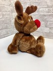 Vintage Russ Berrie Radar Reindeer Plush Stuffed Animal Christmas 11  Brown Rare