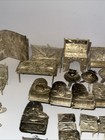 Vintage Filigree Ornate  Silver Wire Metal Furniture Dollhouse Miniature 90  Pcs