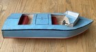 Rare Vintage Handmade Painted Metal Boat Cruiser Nautical Sailing Folk Art