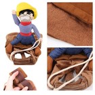 Funny Cowboy Dog Costume Halloween Rider Dress Up Pet Jacket - Medium