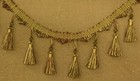 Beaded Fringe Trim For Drapery   Upholstery In  anti Gold  dark Brown  Per Yard