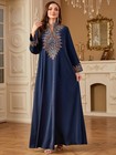 Dubai Arab Jalabiya Robe Abaya Muslim Women Embroidery Long Elegant Dress Kaftan