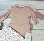 Cloud Island Baby Girl Size 3-6 Months Long Sleeve Bodysuits 4pc Set Gift New