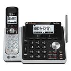At t Tl88102 Dect 6 0 2-line Expandable Cordless Phone W silver   Black  no Box 