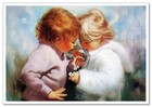 Lovely Children-flowers Of Life Pretty Boy Girl Funny Kids New Modern Postcard