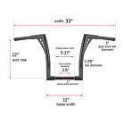 12   Rise Ape Hanger Handlebar For Kawasaki Vulcan 500 900 1500 1600 1700 2000