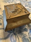 Vintage Gold Metal Angel Cherub Jewelry Trinket Box