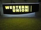 Vintage Western Union Double Sided Lighted Sign Everbrite Inc  28 X 10 X 4