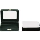 Black Leather Glass Top Gem Box Loose Stone Jewelry Case Display With Clasp