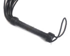 Real Cowhide Leather Flogger Cat O Nine Braided Falls With Double Knots