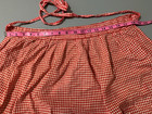 Vintage Apron Red And White Checkered 18 Inched Long Free Shipping