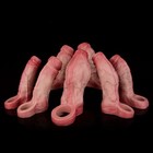 Open-ended Realistic Penis Sleeve With Inner Thread Silicone Enlarge Sheath Men