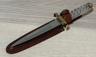 11    Boot Knife Ice Dagger Spear Tip Double Edge Brass Crystal Handle Leather