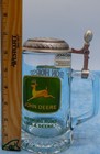 John Deere Glass Beer Stein Lid Germany Italy Licensed 