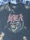 Slayer Slaytanic Wehrmacht Skull Acid Wash Bleach Distressed T-shirt