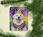 Great Pyrenees King Queen Of Mardi Gras Porcelain Ornament Dac4807co2