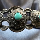 Vintage Antique Native American Navajo Sterling   Turquoise Cuff Bracelet 