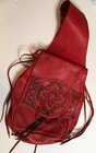 Vintage Unusual Red Leather Saddle Bags With Design Western Cowboy Gear