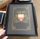Vtg Framed Family Crest Cost Of Arms Gold Gilt Heraldic Wall Art Decor