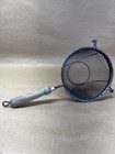 Vintage Metal Handheld Sifter Strainer Wood Handle Deep Wide 12   