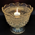 Vintage Anchor Hocking Crystal Wexford Glass Centerpiece Bowl Footed Large 7 25 