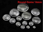 50 Transparent Round Flatback Glass Cabochon Dome 14mm No Hole