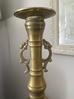 Pair Of Vintage Brass Asian Candle Candlestick Holders 14 5 In Tall