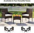 3 Piece Patio Furniture Set  All-weather Outdoor Wicker Bistro Set With Removabl