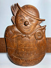 Vintage Hand Carved Folk Art Scary Clown Key Rack