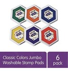  Classic Primary Colors Jumbo Washable Stamp Pads Washable Ink Pack Of 6  6 l 