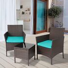 3-piece Outdoor Wicker Conversation Bistro Set Outdoor Patio Porch Furniture Set