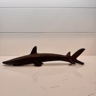 Vtg Carved Ironwood Shark 15   sculpture Figurine - Mcm Dark Wood Fish Decor