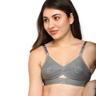 Gray Cotton Bullet Bra     Vintage Round Stitch Design  Perfect Fit For All Sizes
