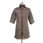 Chainmail Shirt  Dark Gray Aluminium Flat Ring Dome Riveted With Solid Rings