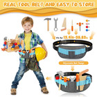 Kids Tool Set With Belt - Wooden Pretend Play Tools For Toddlers Ages 2-5 - Lear